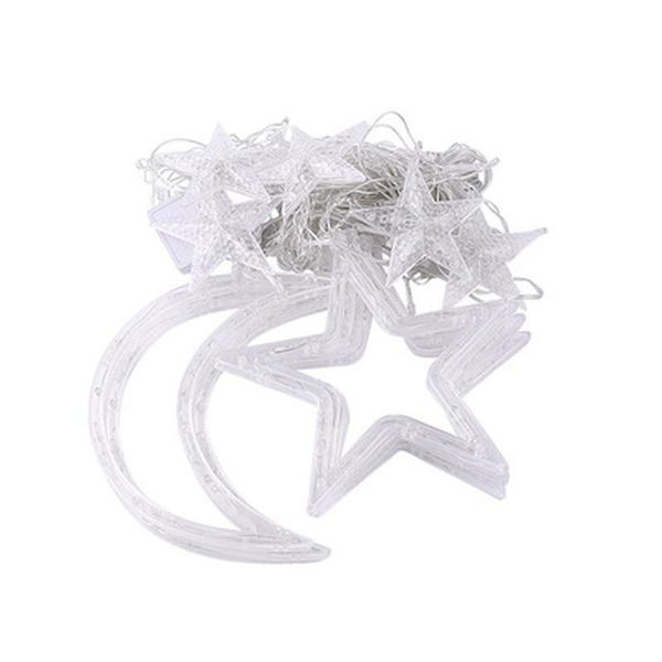 Moon &amp; Star String Light LED Christmas Curtain Lights 3M w/ Tail Plug Extns