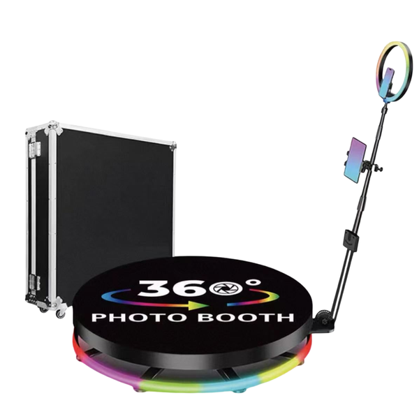 80cm 360 Photo Booth with Flight Case | 1-3 People Automatic Spinner