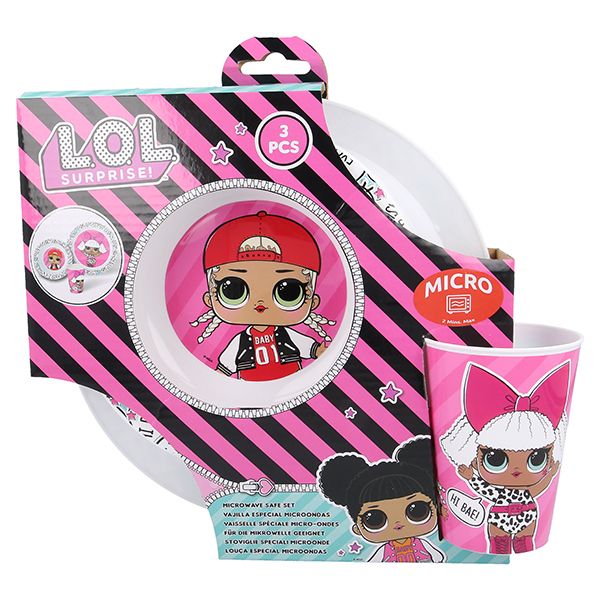LOL 3Pcs Kids Microwavable Set - Tumbler, Bowl &amp; Plate