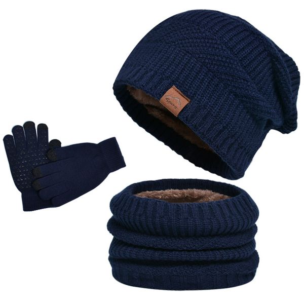3 Pack Windproof Winter Beanie Balaclavas Scarf and Gloves Set for Men