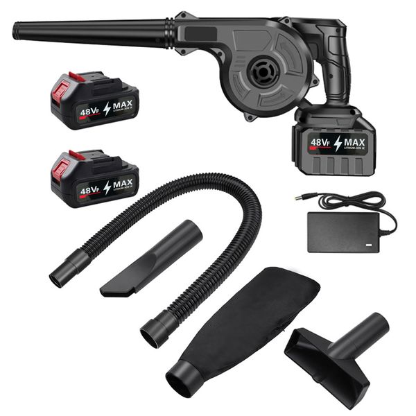 2-IN-1 Cordless Air &amp; Leaf Blower Kit- With 2 Batteries &amp; Charger &amp; Pipes