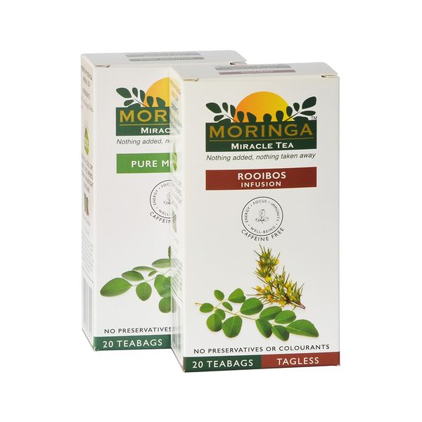 Pure Moringa Tea and Moringa Tea - Rooibos Infusion