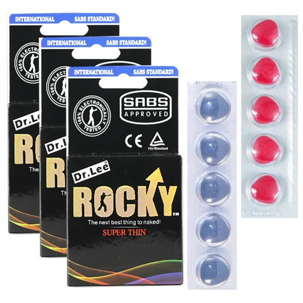 Dr Lee Rocky 3 Set Super Thin Condoms with 10 Performance Tablets