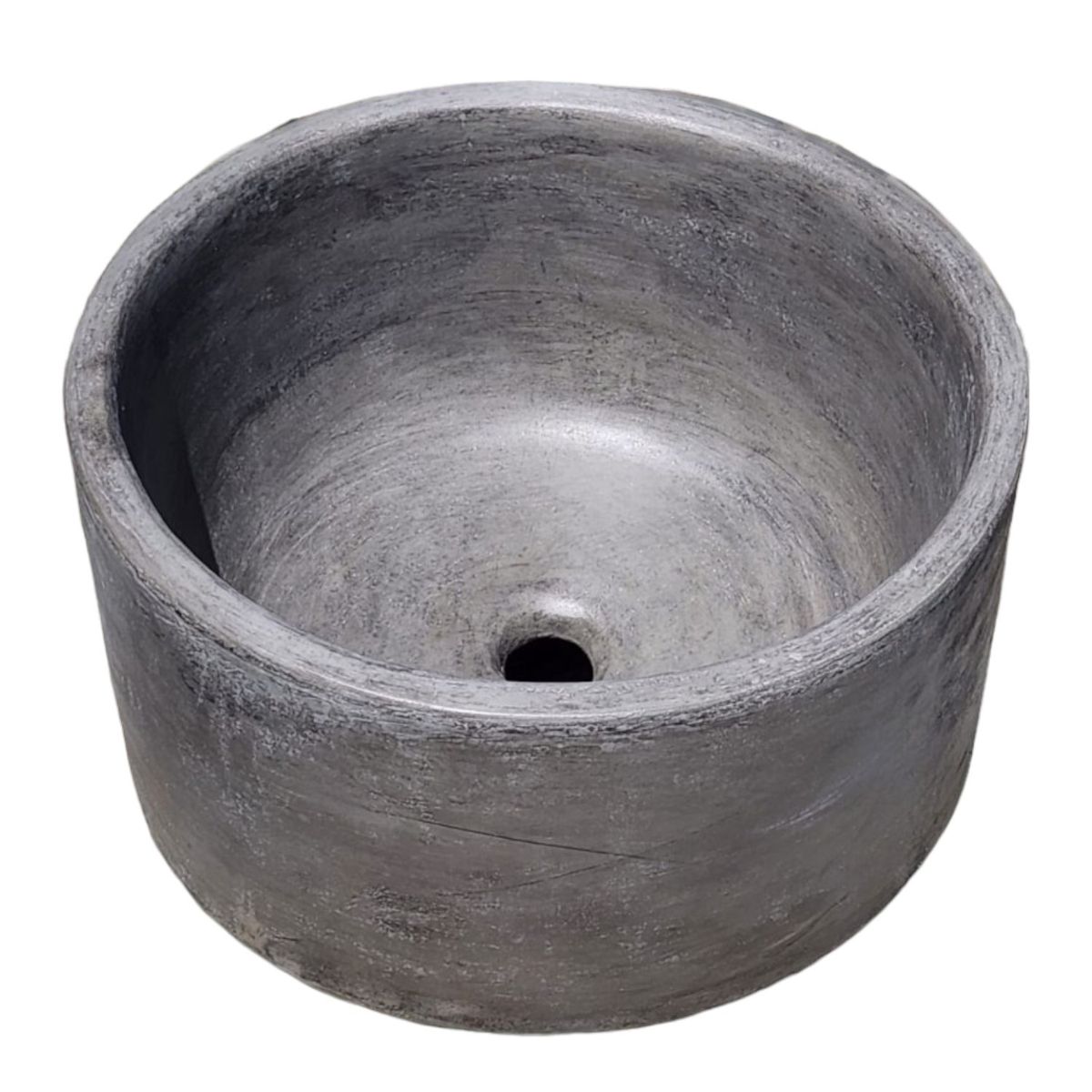 Charcoal Cement Round Flat Countertop basin 40x40x20cm