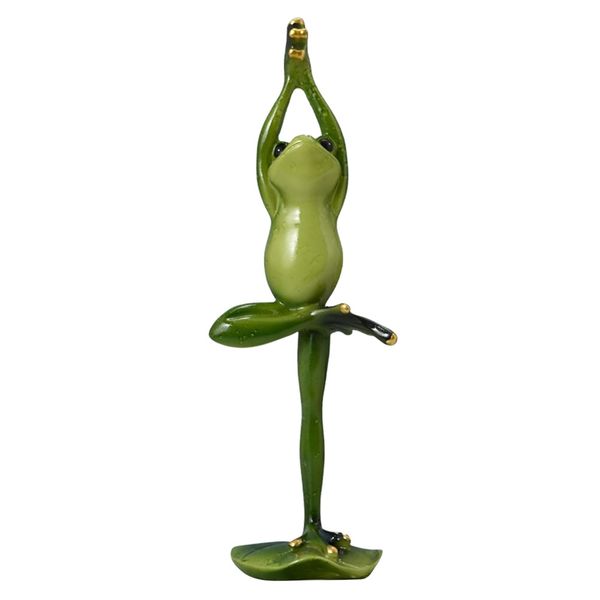 Decor Garden Mini Yoga Frog Figurine Sculpture -23.5cm