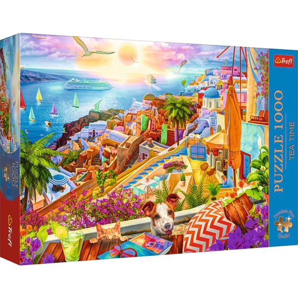 Trefl Premium Plus - Tea Time: Visit Santorini - 1000 Piece