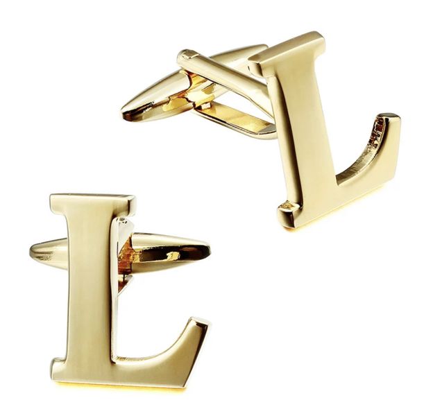 OTC Personalised Alphabet Initial Luxury Gold Letter Cufflinks - Letter L
