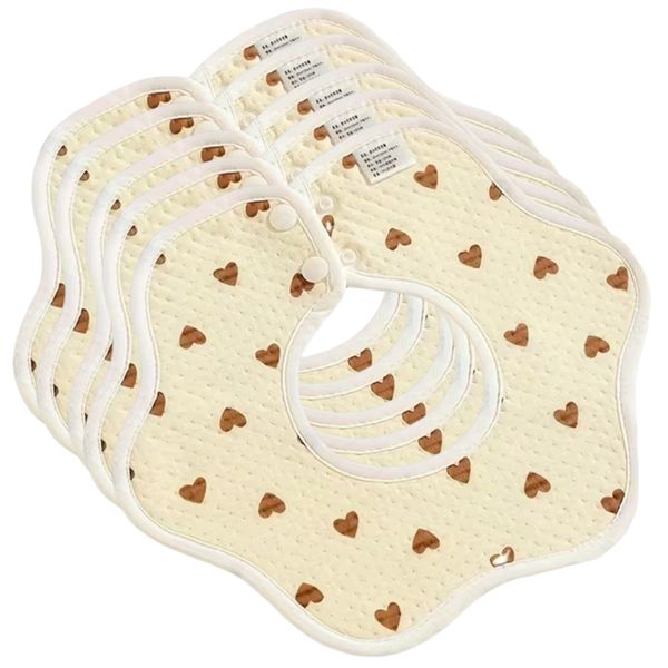 5 Pack Baby Bibs Saliva Towel for Drooling Muslin Waterproof Absorbent