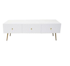 High Gloss White TV Stand Wood TV Unit 3 Drawers 180cm | Shop Today ...