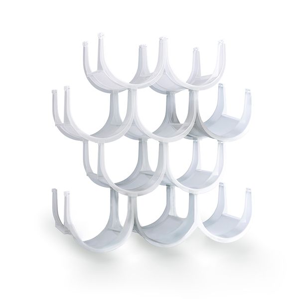 10 Bottle Wine Rack - Frosted Plastic - Detachable