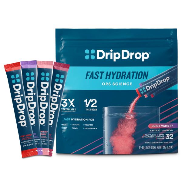 DripDrop Hydration Packets - Variety Pack, 32 Sticks