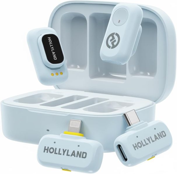 Hollyland Lark A1 Combo 2-Person Wireless Microphone System - Sky Blue