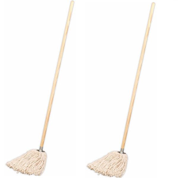 Wet Mop with Wooden Handle 500g (Pack of 2)