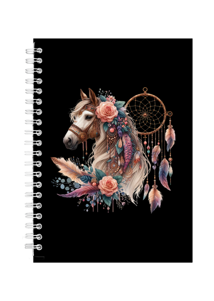 Floral Boho Horse Gift Idea Writing Book Notepad Notebook A4 503 17