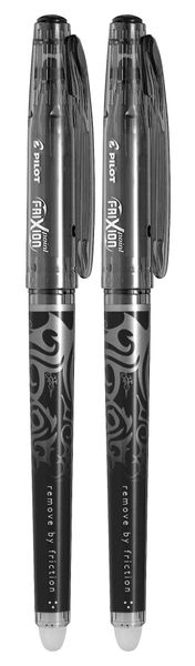 Pilot Frixion Point 0.5mm Erasable Pen Pack of 2 - Black