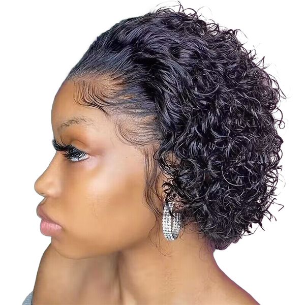 Vsp Short Curly Pixie Cut Wig 13X1 Lace Front Wi image