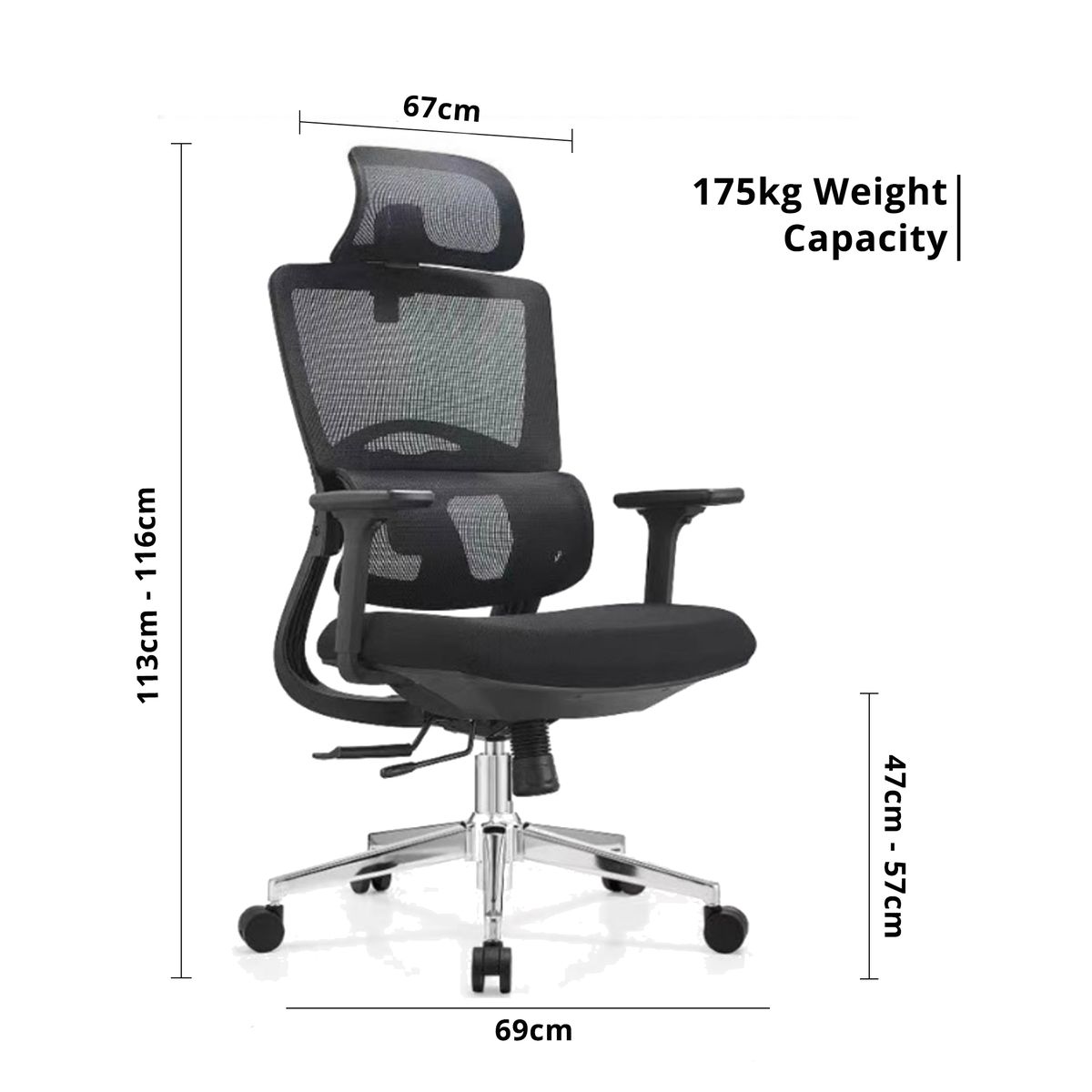 nakamura1234　DESKWORK CHAIR Work chair manager Zenyk pakoworld mesh in grey color