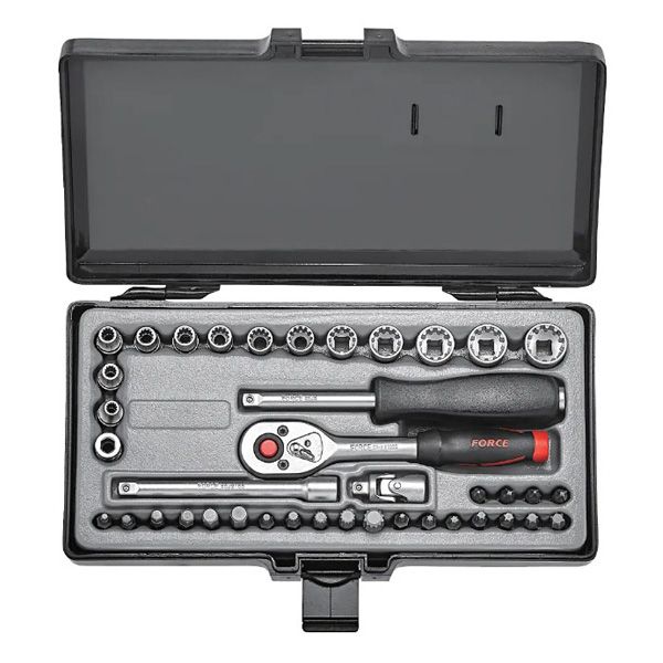 Force 1/4" 40Pc Spline Combination Set M4-M10