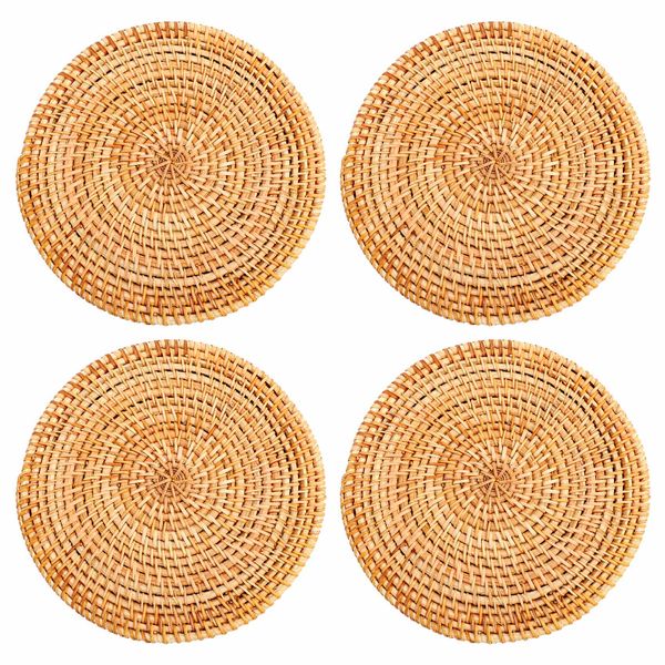 Rattan Trivets for Hot Hot Pads,Durable Pot Holder - 4 Piece