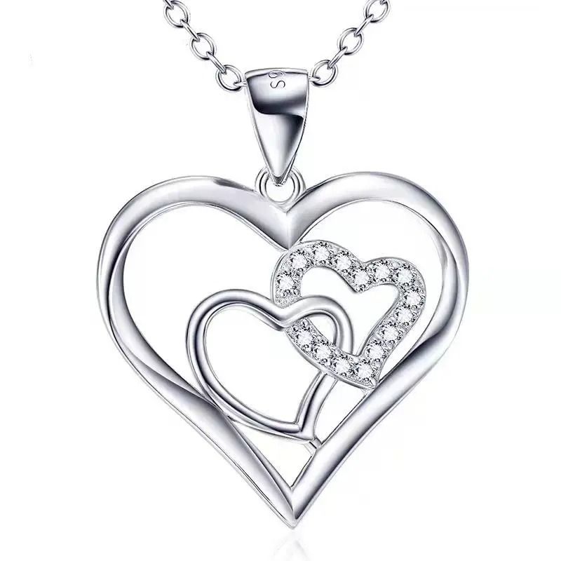Mother's Day Triple Love Silver Necklace 3 Hearts Shop Today. Get