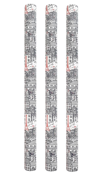 Clairefontein French Scenery Gift Wrapping Paper - 3 Rolls - Each 2m x 0.7m