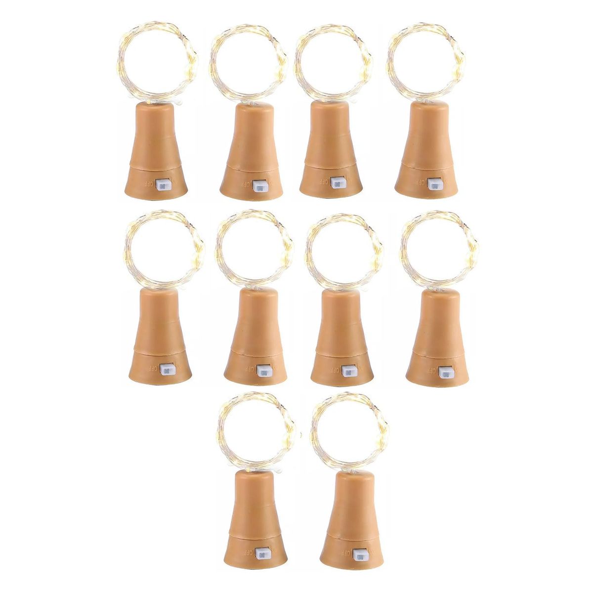 10 Pieces 20m 20 Led Light Solar Powered Wine Bottle Light -Warm White