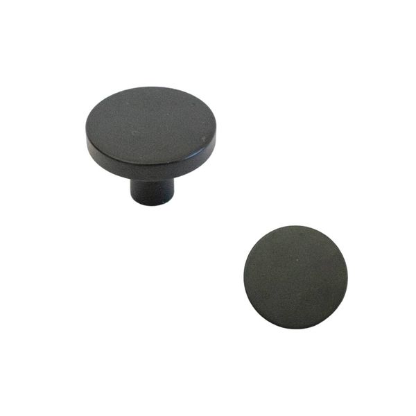 Simple Brass Doorknob Black 2.8cm - Set of 2