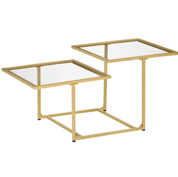 Golden Double Coffee Table - Gold