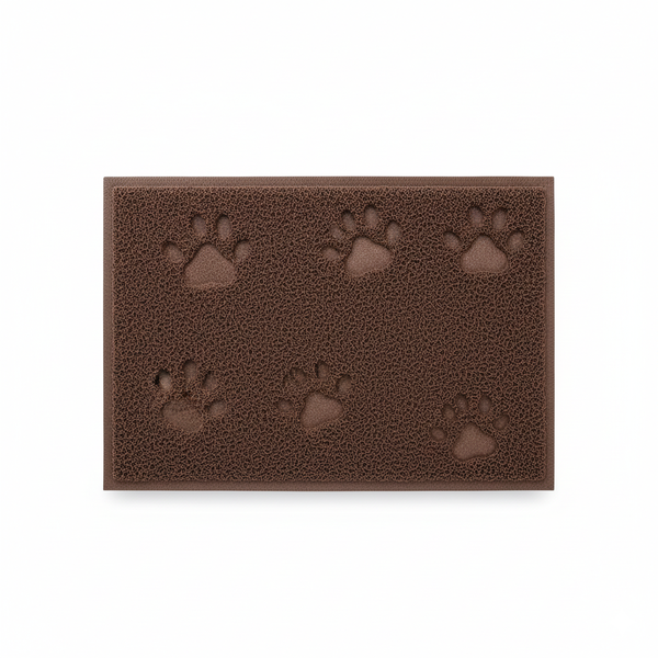 Brown Pet Litter Catcher Mat - Traps Litter, Protects Floors, Easy Clean