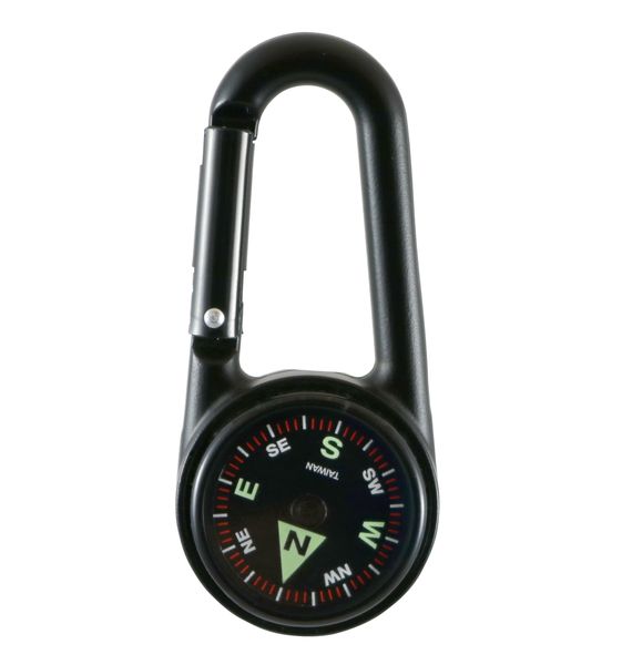 Aluminum Compass with Carabiner, Liquid-Filled &amp; Luminous Dial for Hiking