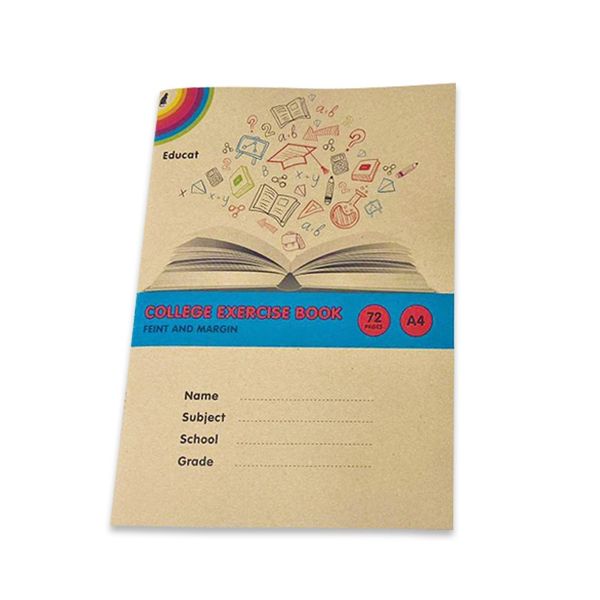 Educat College Exercise Book Feint &amp; Margin A4 72p