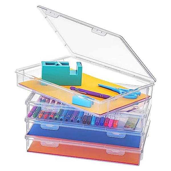 4 Pcs A4 Scrapbook Paper Storage Box for 8.5 x 11 Inch Letter Paper