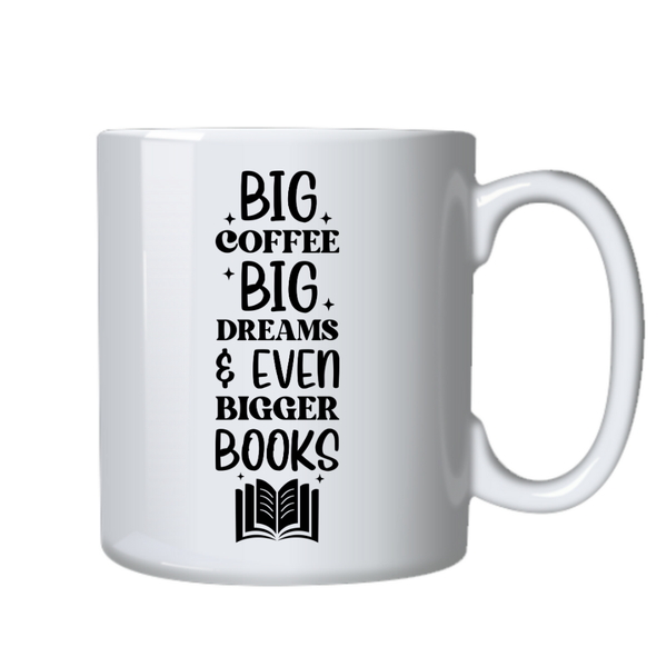 Coffee Big Dreams Ideal Fiction Big Book Reader Gift Writing Mug Cup 402