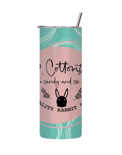 Rabbit 20 Oz Tumbler with Lid Straw Trendy Easter Bunny Egg Graphic Gift181