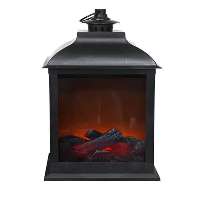 Decorative Lantern Metal Led Electronic Fireplace Realistic Fire Effect