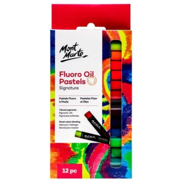 Mont Marte Signature Fluoro Oil Pastels 12pc