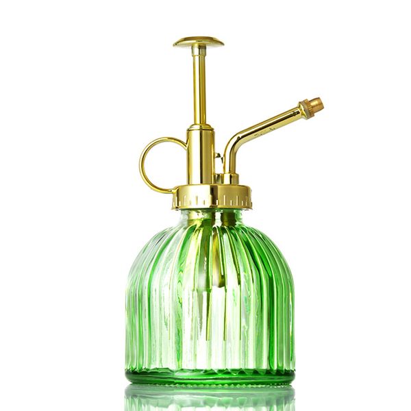 Green Striped Glass Spray Bottle image