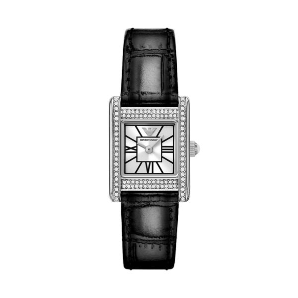 Emporio Armani Womens Black Leather Strap Watch-AR11660