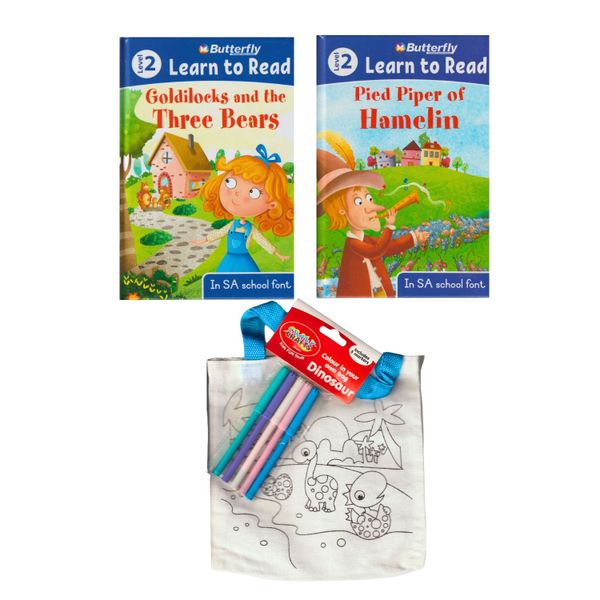 Learn to Read Level 2 Bundle with 2 Books, Bag and Markers for Ages 6-8