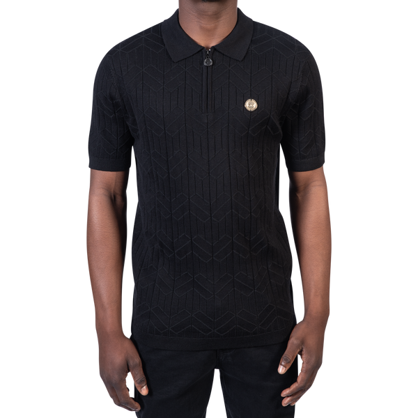 Rossimoda Gianno Polo Mens Black Knitted Golfer