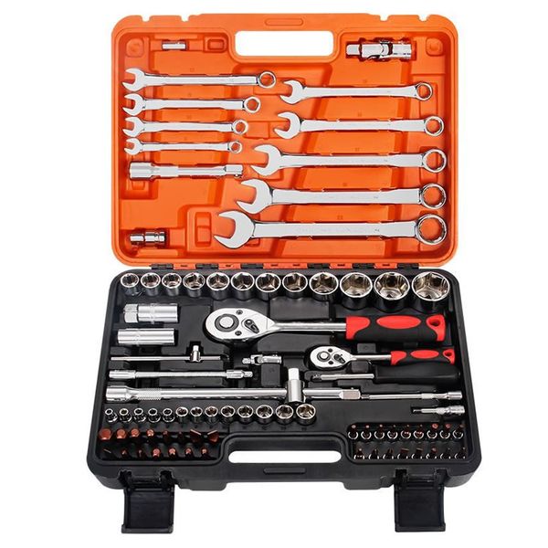 82-Piece Professional 1/2" 1/4" Socket and Wrench Set
