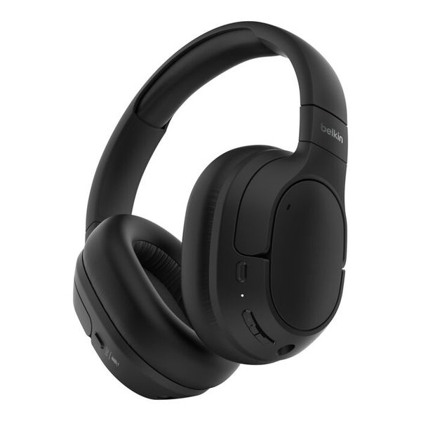 Belkin SoundForm Isolate Noise-Cancelling Wireless Headphones, over ear headphones with mic, Bluetooth headphones with 60H playtime, deep bass,