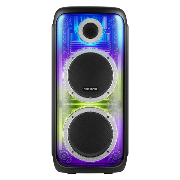 Volkano Cyber Series Dual 8" Portable Party Speaker with RGB Lights &amp; TWS