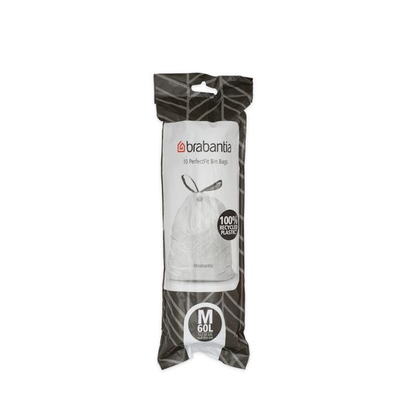Brabantia PerfectFit Bin Bags For Bo, Code M 60 litre - 1 Roll with 10 Bags