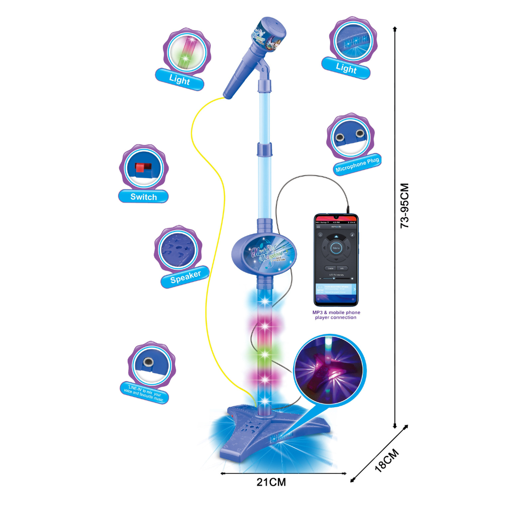 Cogo - Electric Microphone Set for Kids - Includes Cable & Lights