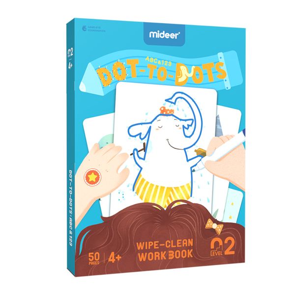 Mideer: Connect the Dots Wipe Clean Cards - Reusable Activity Set for Kids