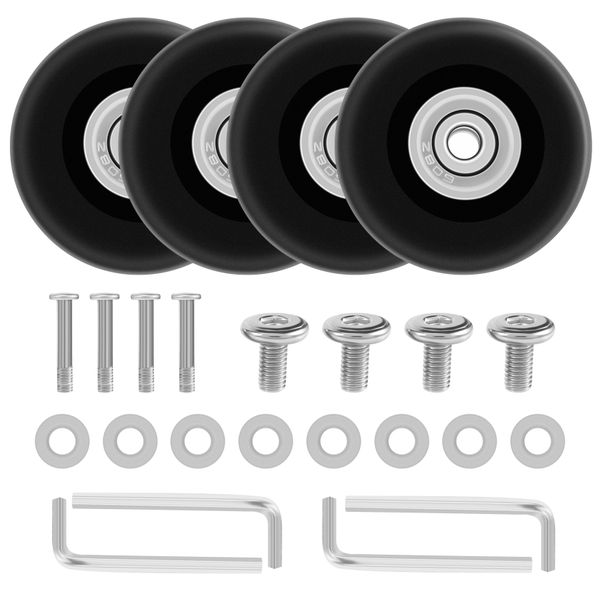 OD 50mm 4 Sets of Luggage Suitcase Replacement Wheels