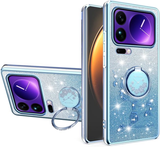 Glitter Silicone Ring Holder Phone Case Compatible With Xiaomi 17 Pro Max