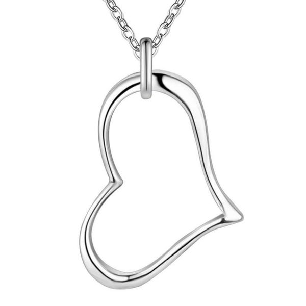 Gift Emporium Silver Open Heart Pendant Necklace