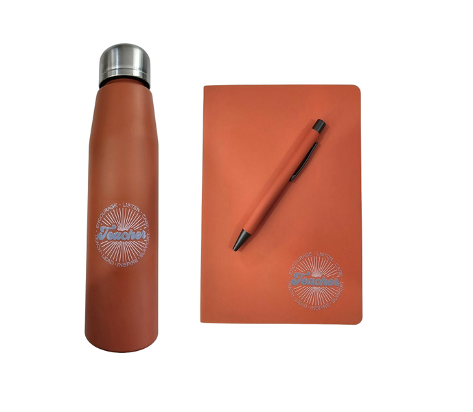 Teacher Notebook &amp; Bottle gift set - Green Box
